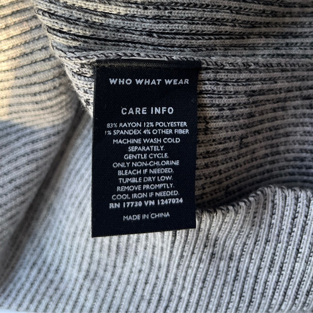 Who What Wear Neutral Grey Ribbed Trumpet Sleeve Sweater in Size XXL - Picture 9 of 10